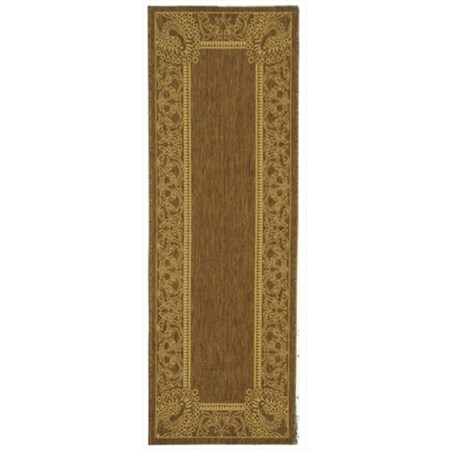 Safavieh 2 Ft. -4 In. X 9 Ft. -11 In. Runner Indoor-Outdoor Courtyard- Brown And Natural- Machine Made Rug CY2965-3009-210